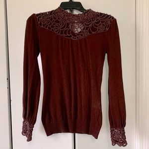 Maroon Crochet Blouse